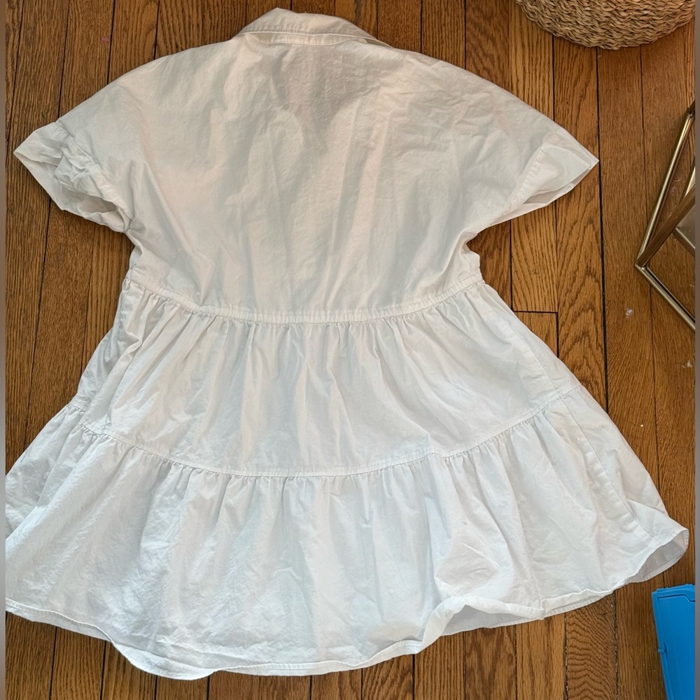 Zara White Cotton Dress - Size XS - Picture 3 of 5